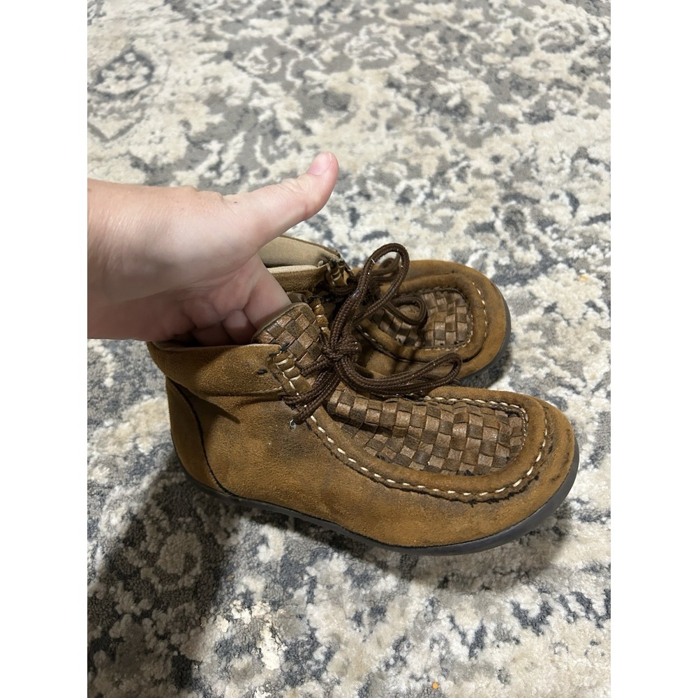Boys Twister Brown Western Shoes Size 13